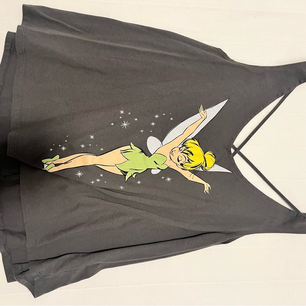 Gray Tank Top with Tinkerbell Graphic